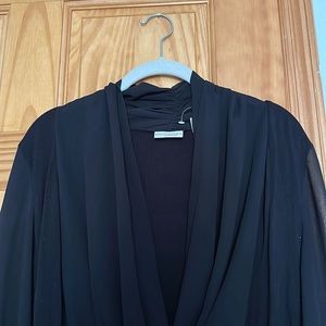 Silky, black, long sleeve bodysuit - Eva Mendes